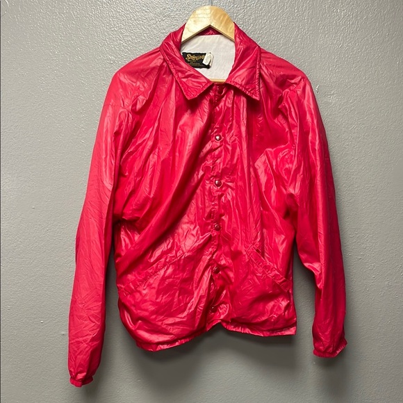 Swingster Jackets & Blazers - Vintage Swingster Windbreaker with Stand-Up Collar and Full-Length buttons